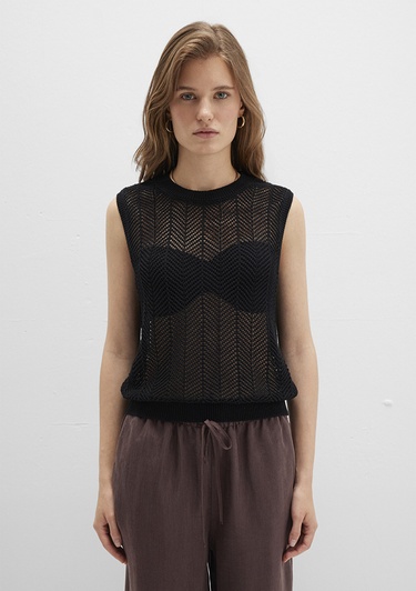  Mavi Siyah Kolsuz Triko 1710661-900