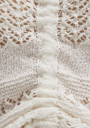  Mavi Bağcıklı Ekru Triko Top 1710758-70057