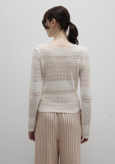  Mavi Bağcıklı Ekru Triko Top 1710758-70057