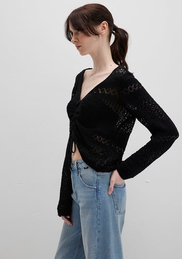  Mavi Bağcıklı Siyah Triko Top 1710758-900