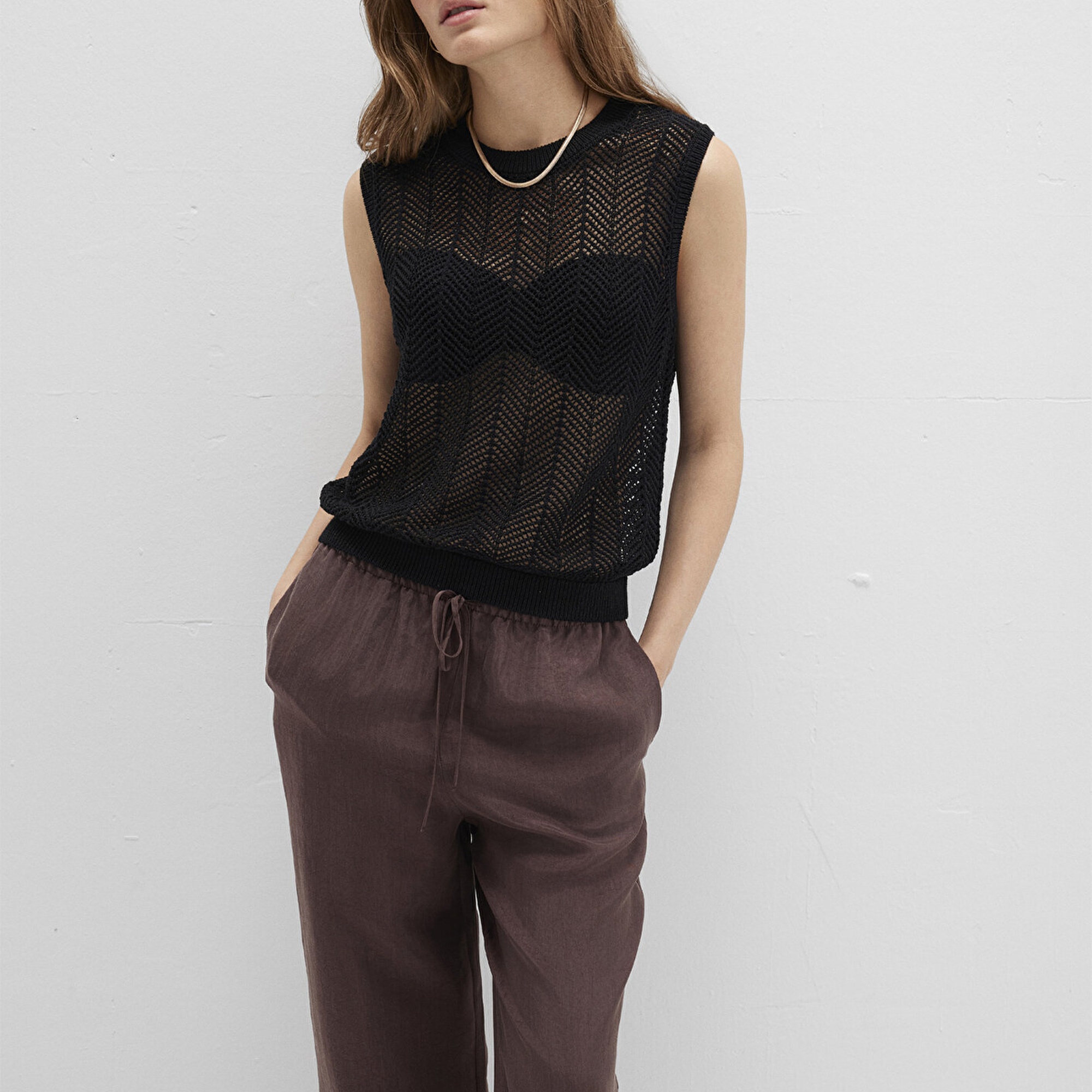 Mavi Siyah Kolsuz Triko 1710661-900