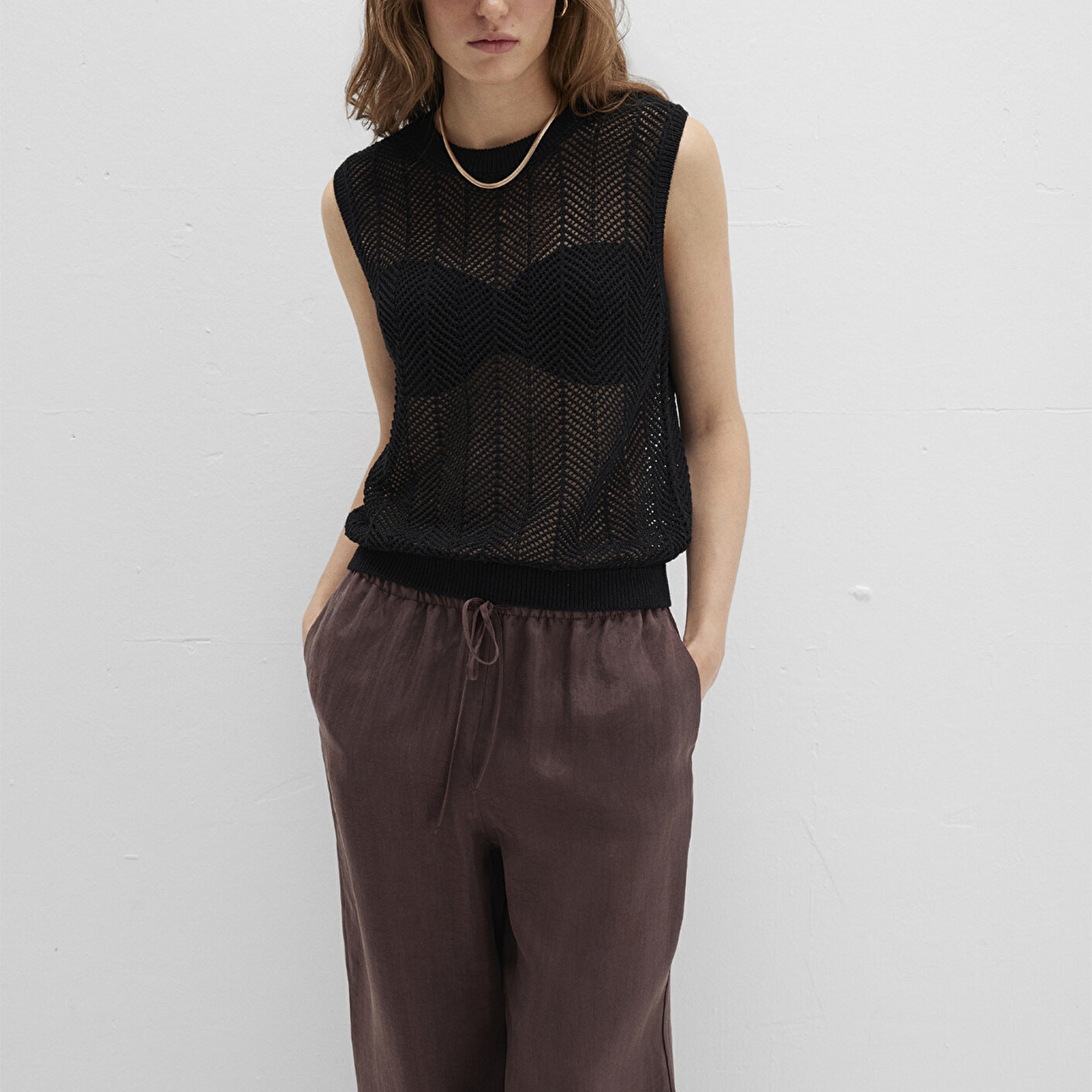 Mavi Siyah Kolsuz Triko 1710661-900