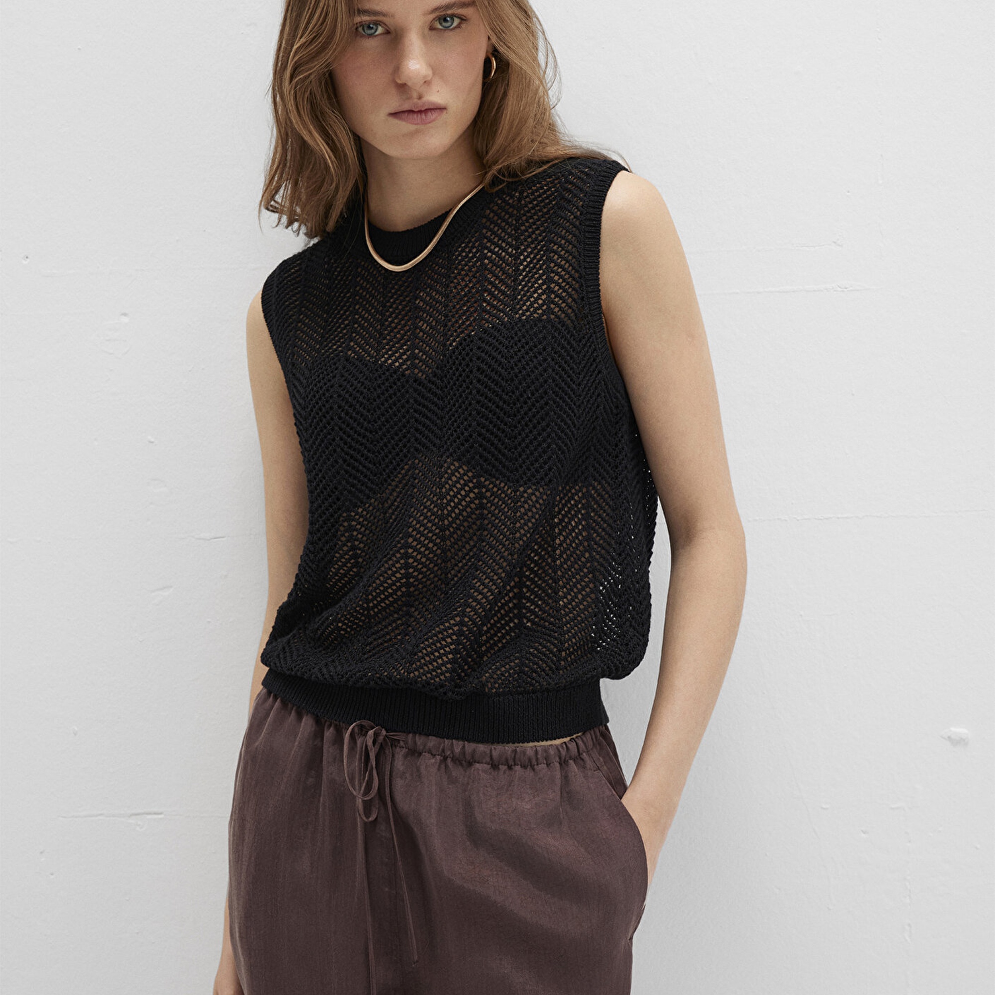 Mavi Siyah Kolsuz Triko 1710661-900