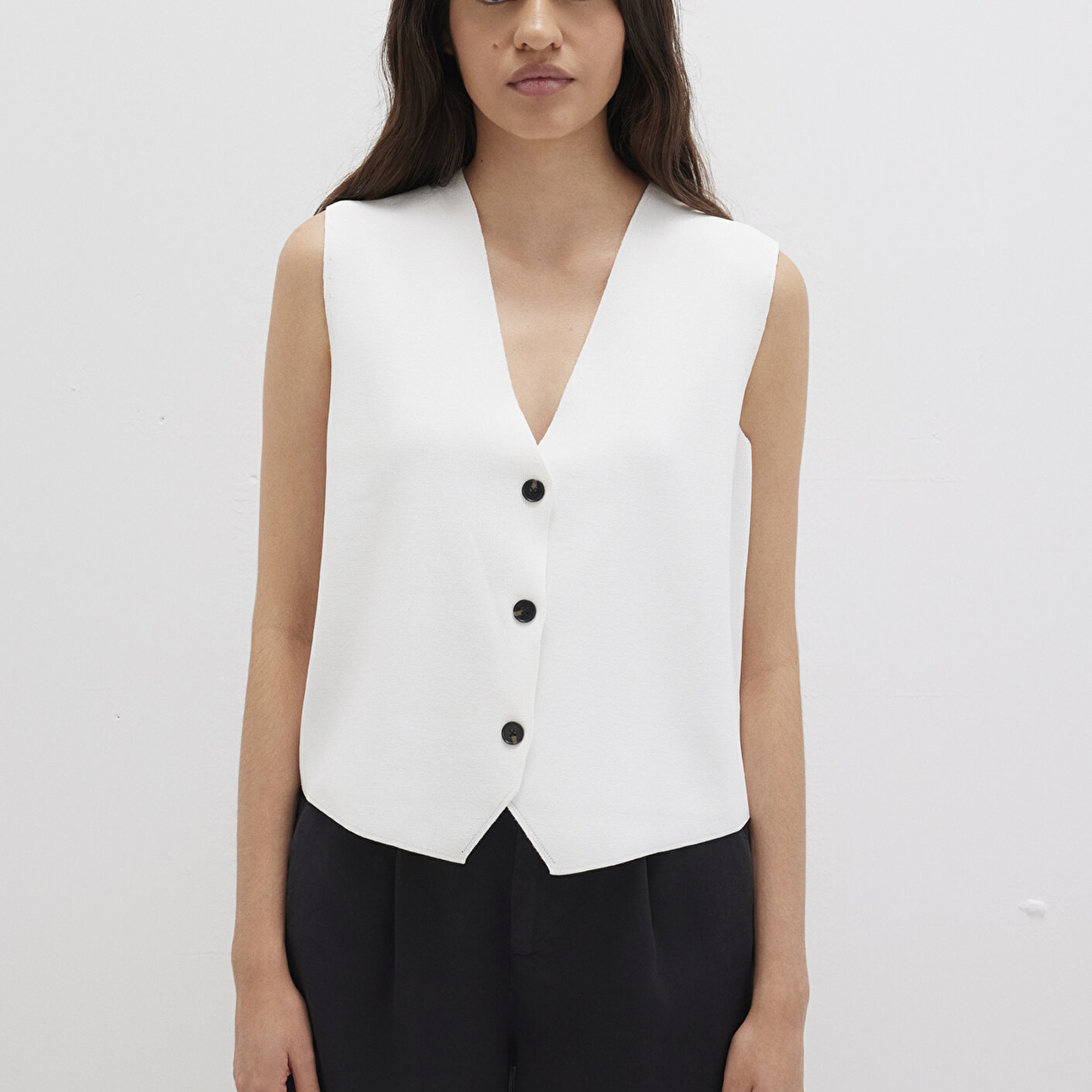 Mavi Beyaz Triko Yelek Regular Fit / Normal Kesim 1710694-620