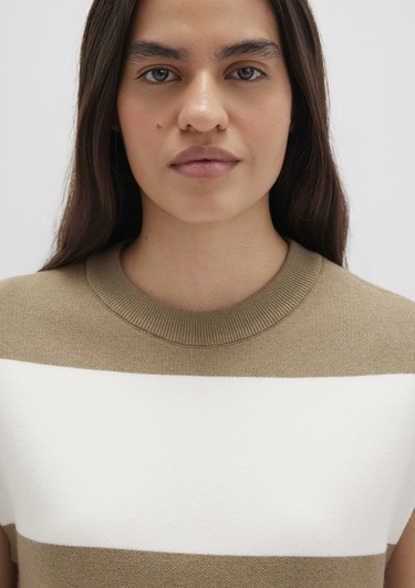  Mavi Blok Çizigli Kolsuz Kazak Regular Fit / Normal Kesim 1710695-90640