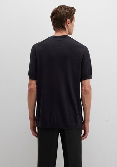  Mavi Kısa Kollu Siyah Triko Tişört Regular Fit / Normal Kesim 0710312-900