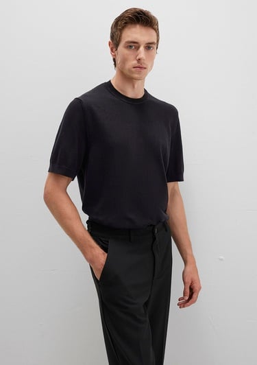  Mavi Kısa Kollu Siyah Triko Tişört Regular Fit / Normal Kesim 0710312-900
