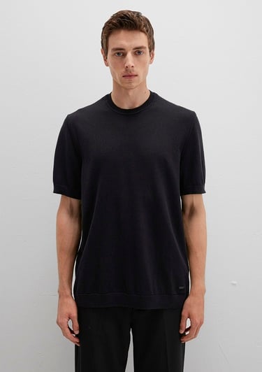  Mavi Kısa Kollu Siyah Triko Tişört Regular Fit / Normal Kesim 0710312-900