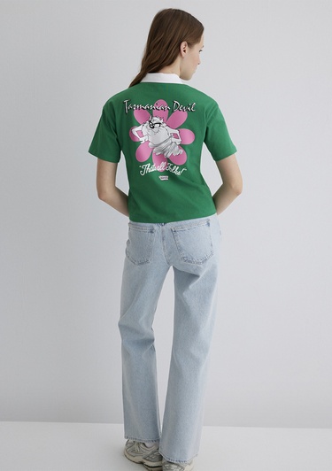  Mavi Tazmanya Baskılı Yeşil Tişört Regular Fit / Normal Kesim 1613356-90731