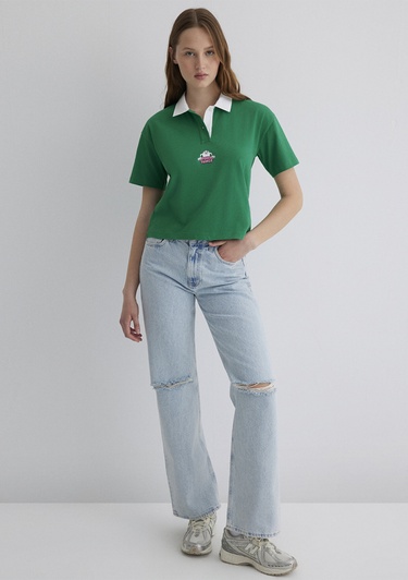  Mavi Tazmanya Baskılı Yeşil Tişört Regular Fit / Normal Kesim 1613356-90731