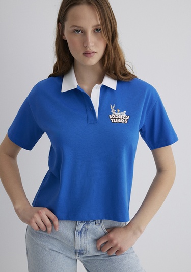  Mavi Bugs Bunny Baskılı Lacivert Tişört Regular Fit / Normal Kesim 1613355-81330