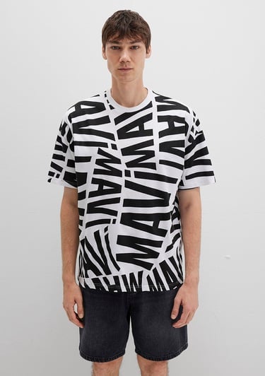  Mavi Mavi Logo Baskılı Siyah Tişört Oversize / Geniş Kesim 0610629-900