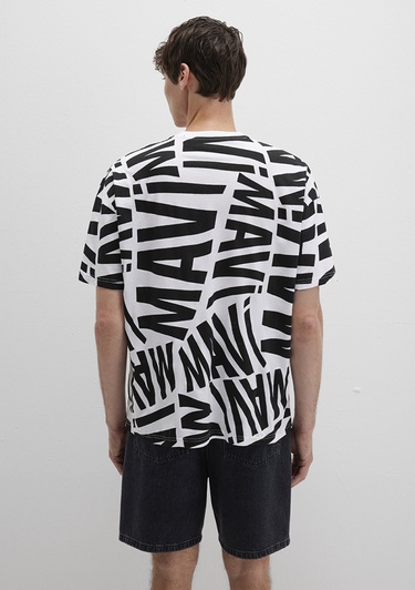  Mavi Mavi Logo Baskılı Siyah Tişört Oversize / Geniş Kesim 0610629-900