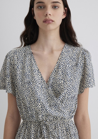  Mavi Siyah Elbise 1310678-90790