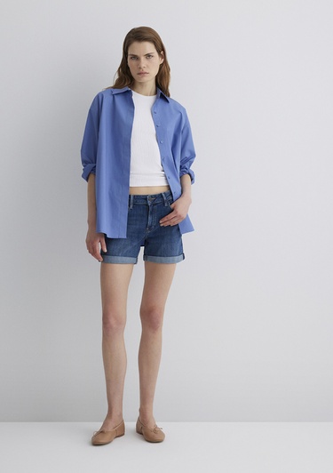  Mavi Pixie Casual Koyu Mavi Jean Şort 1437090726