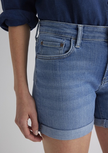  Mavi Pixie Casual Açık Mavi Jean Şort 1437090725