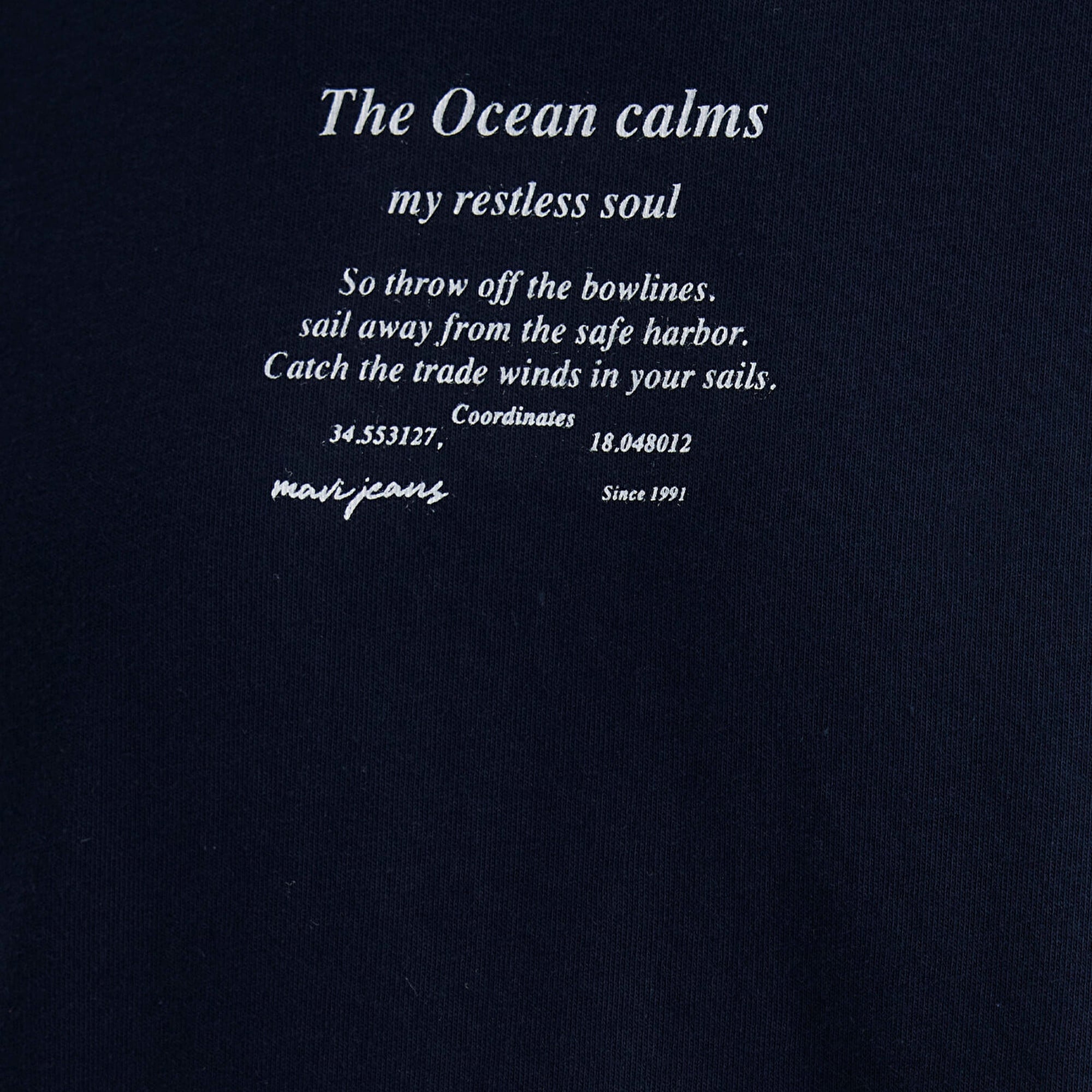 Mavi Baskılı Lacivert Tişört Loose Fit / Bol Rahat Kesim 0612796-70490