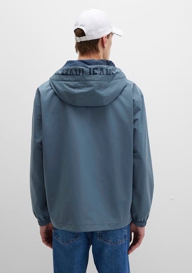  Mavi Kapüşonlu Mavi Ceket Oversize / Geniş Kesim 0110641-80889