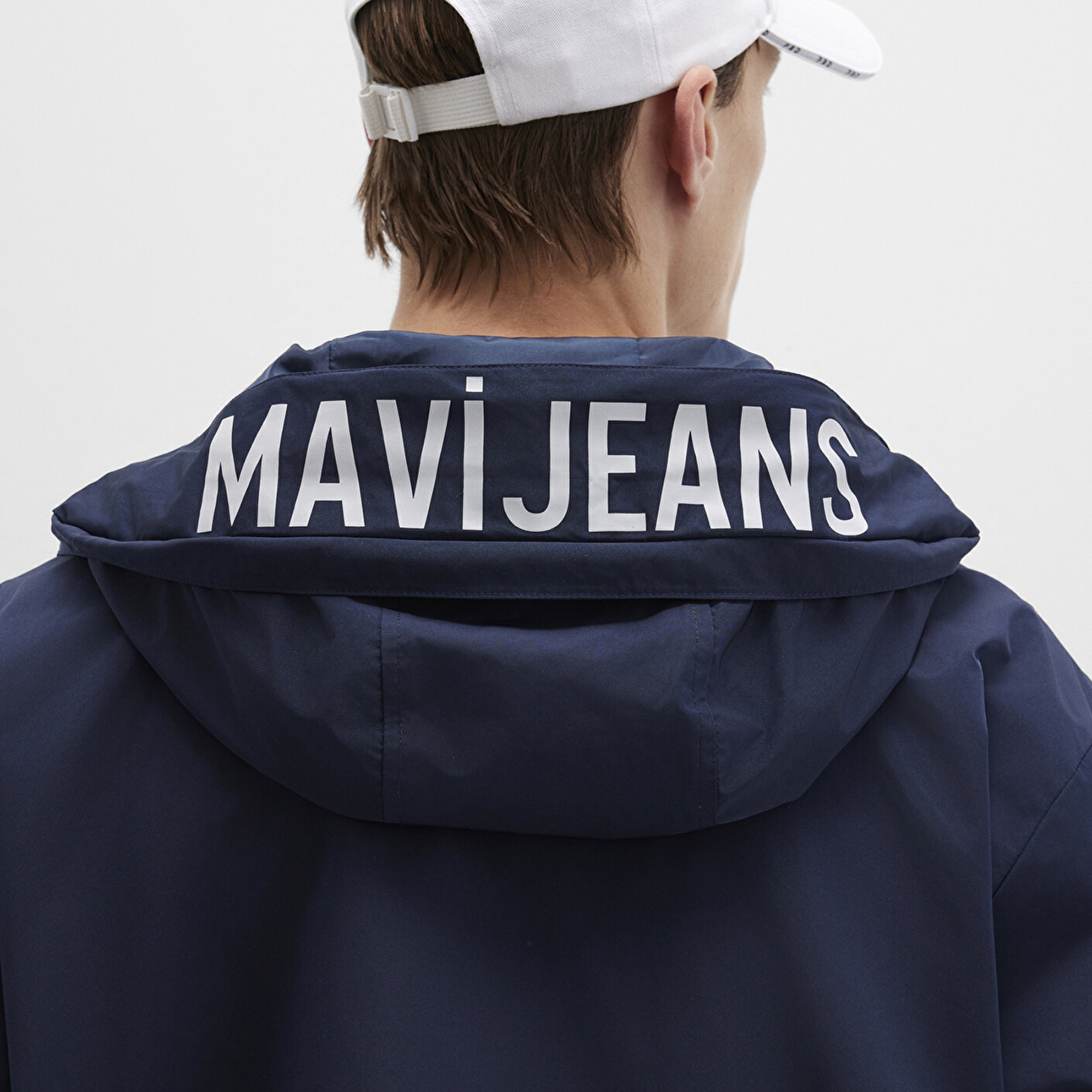 Mavi Kapüşonlu Lacivert Ceket Oversize / Geniş Kesim 0110641-86623