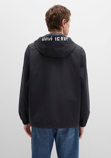  Mavi Kapüşonlu Siyah Ceket Oversize / Geniş Kesim 0110641-71379