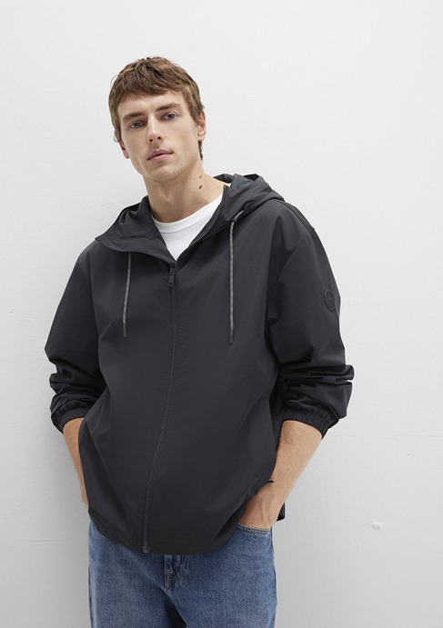  Mavi Kapüşonlu Siyah Ceket Oversize / Geniş Kesim 0110641-71379