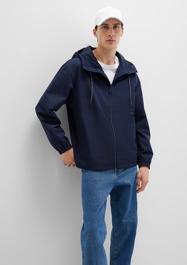  Mavi Kapüşonlu Lacivert Ceket Oversize / Geniş Kesim 0110641-86623