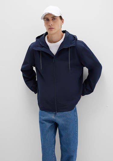  Mavi Kapüşonlu Lacivert Ceket Oversize / Geniş Kesim 0110641-86623