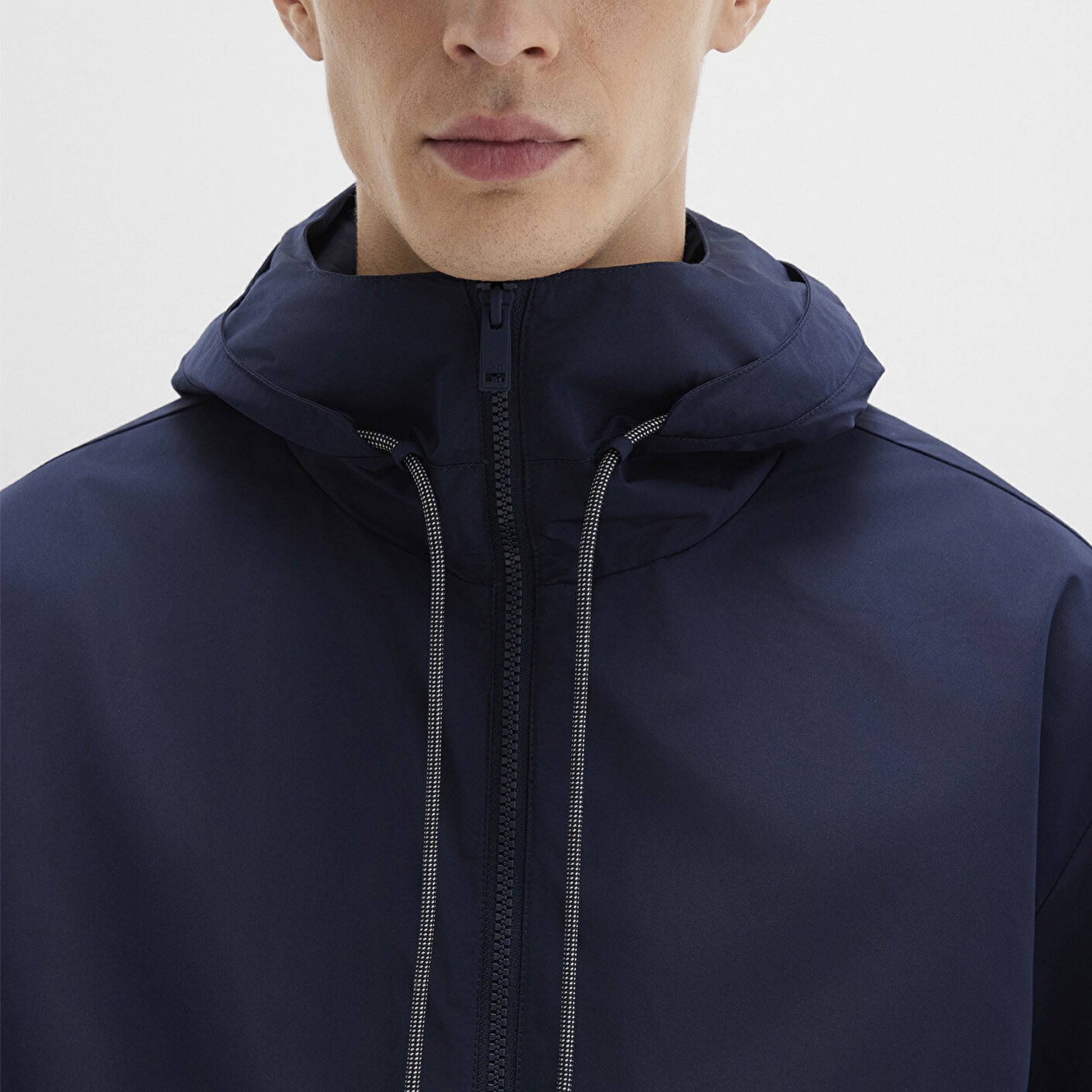 Mavi Kapüşonlu Lacivert Ceket Oversize / Geniş Kesim 0110641-86623