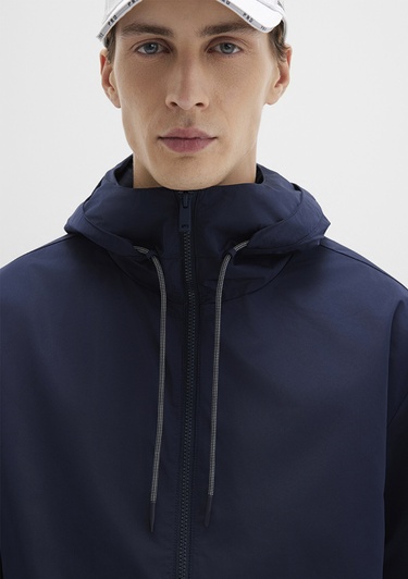  Mavi Kapüşonlu Lacivert Ceket Oversize / Geniş Kesim 0110641-86623