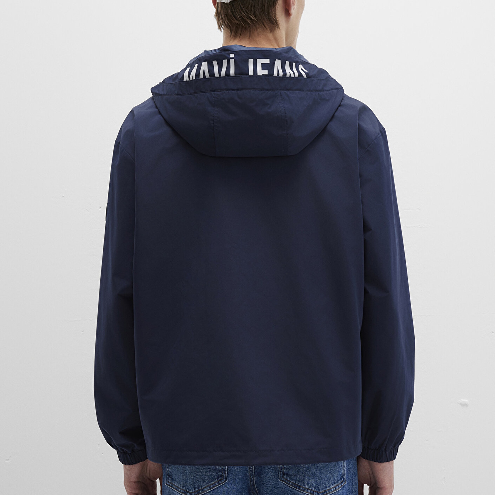 Mavi Kapüşonlu Lacivert Ceket Oversize / Geniş Kesim 0110641-86623