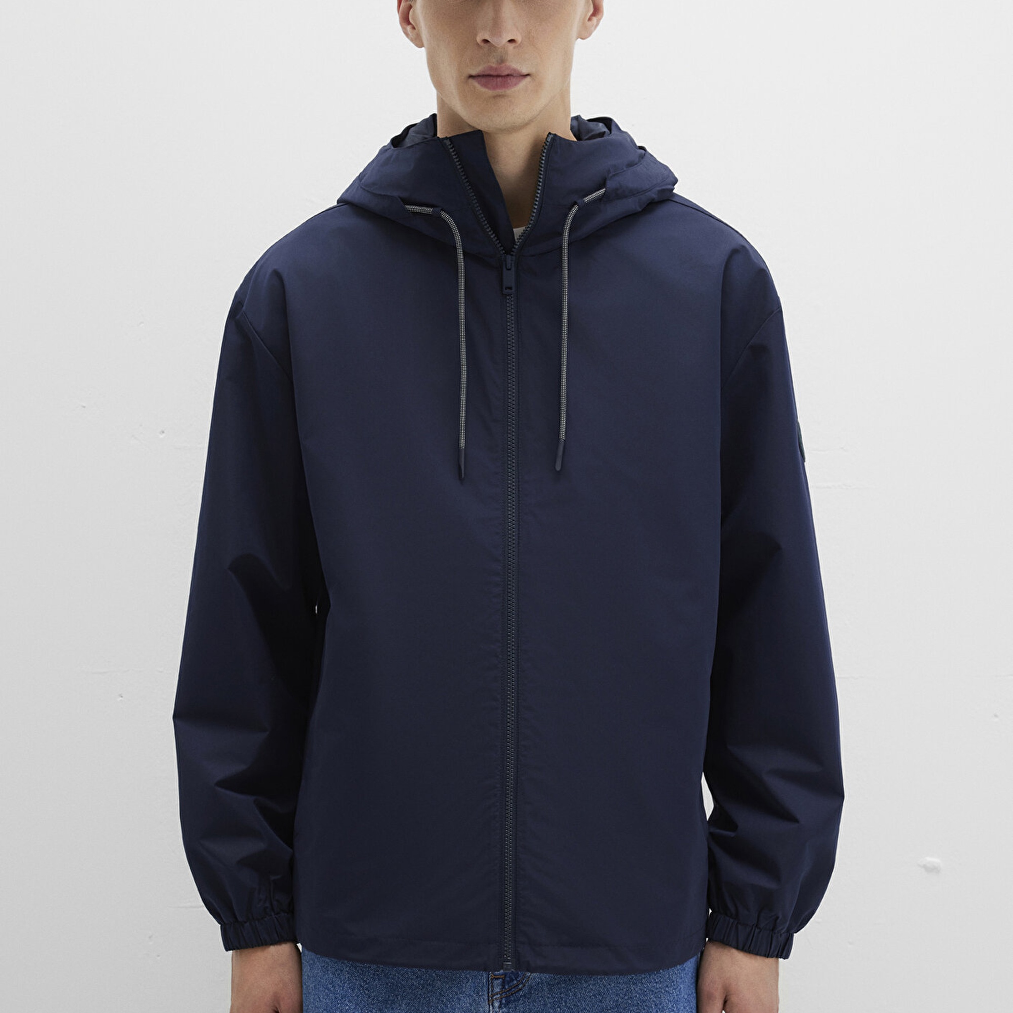 Mavi Kapüşonlu Lacivert Ceket Oversize / Geniş Kesim 0110641-86623