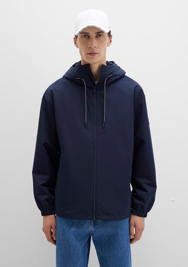  Mavi Kapüşonlu Lacivert Ceket Oversize / Geniş Kesim 0110641-86623