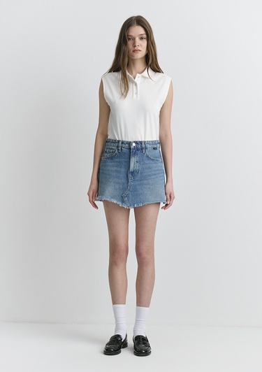  Mavi Tiera Classic Denim Puslu Indigo Mavi Jean Etek 1310654-89730