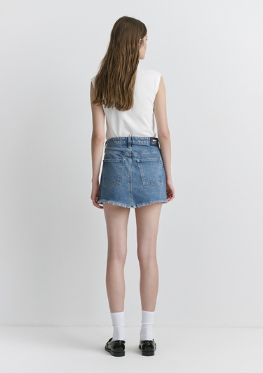  Mavi Tiera Classic Denim Puslu Indigo Mavi Jean Etek 1310654-89730