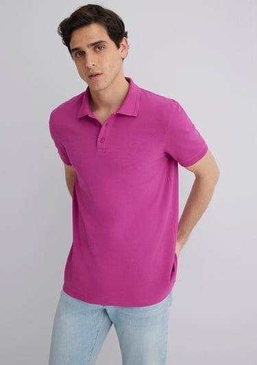  Mavi Pembe Polo Tişört Slim Fit / Dar Kesim 064946-70934