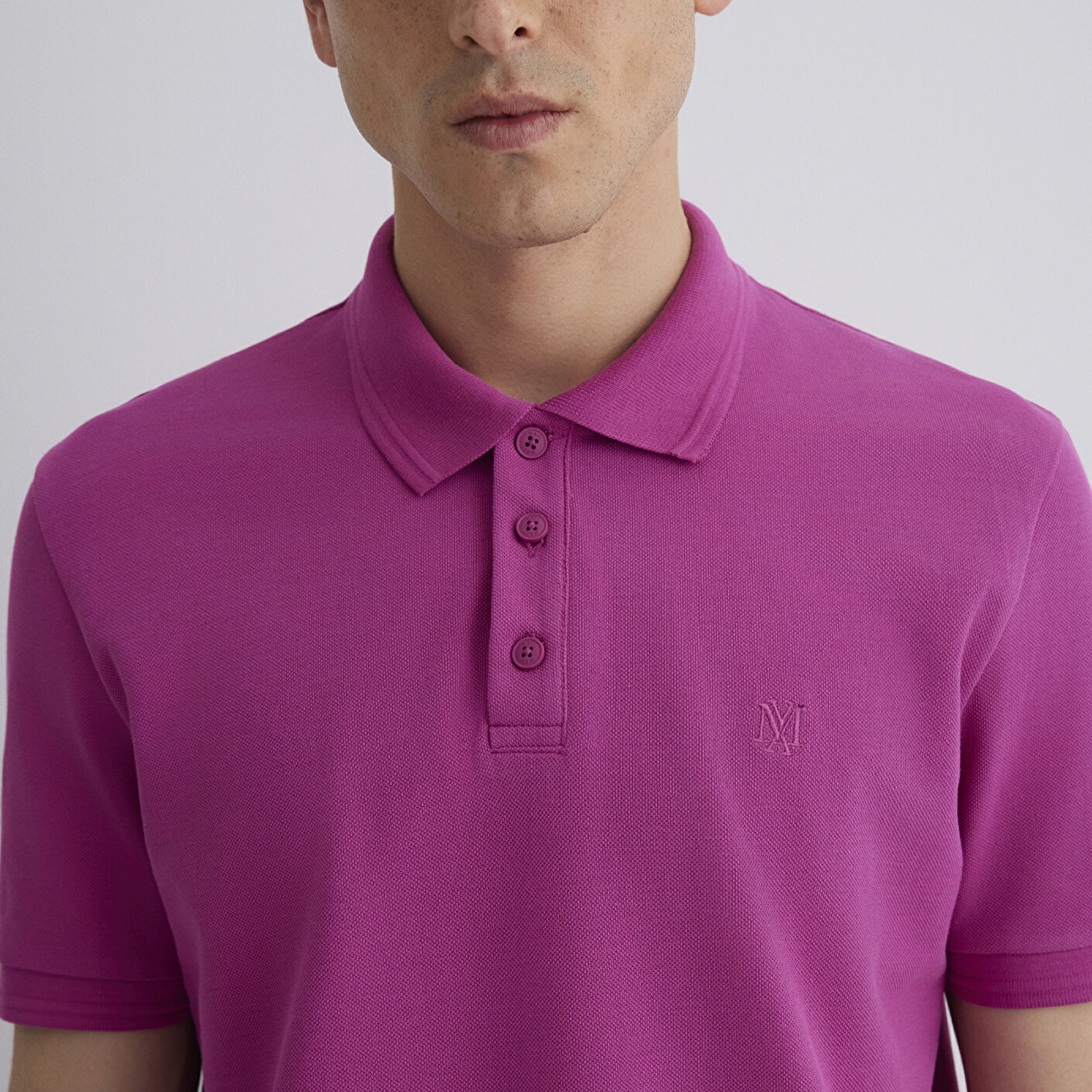 Mavi Pembe Polo Tişört Slim Fit / Dar Kesim 064946-70934