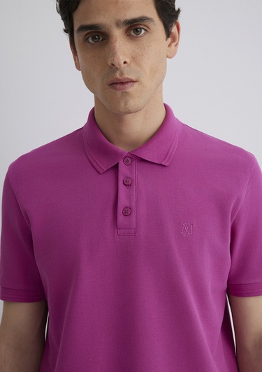  Mavi Pembe Polo Tişört Slim Fit / Dar Kesim 064946-70934