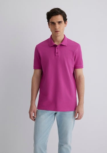  Mavi Pembe Polo Tişört Slim Fit / Dar Kesim 064946-70934