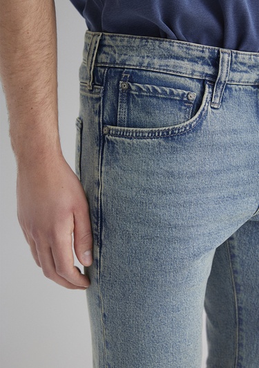  Mavi Tim Street Gölgeli Indigo Mavisi Jean Şort 0428489645