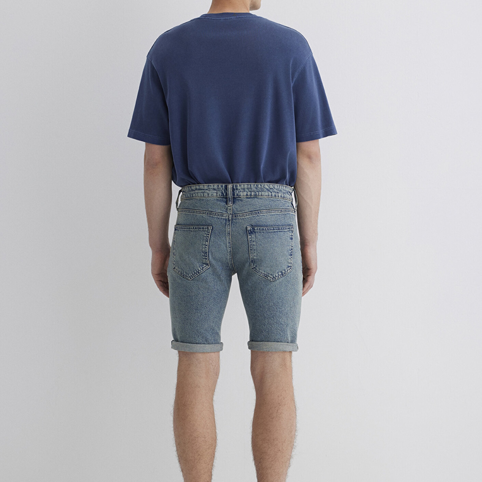 Mavi Tim Street Gölgeli Indigo Mavisi Jean Şort 0428489645