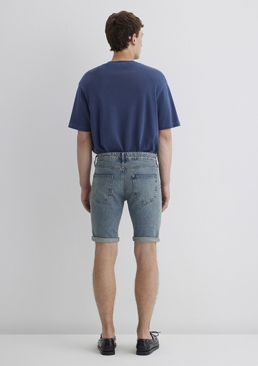  Mavi Tim Street Gölgeli Indigo Mavisi Jean Şort 0428489645