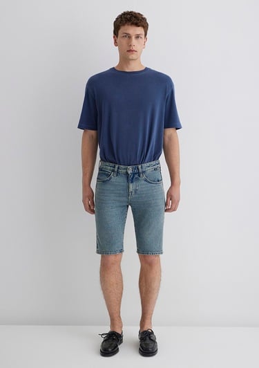  Mavi Tim Street Gölgeli Indigo Mavisi Jean Şort 0428489645