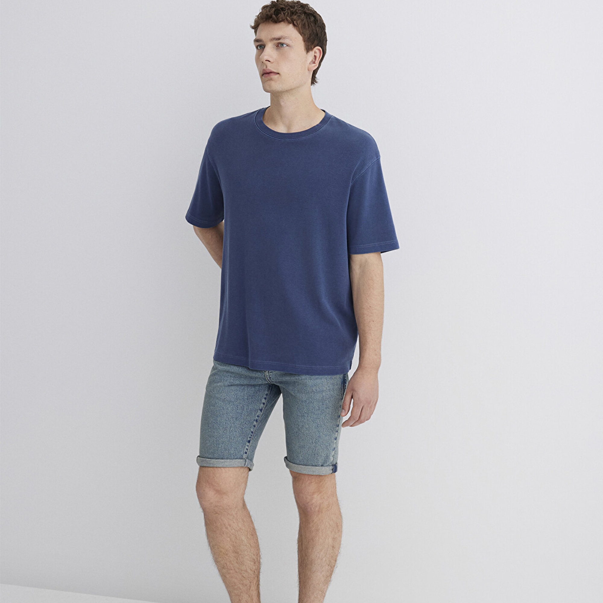 Mavi Tim Street Gölgeli Indigo Mavisi Jean Şort 0428489645