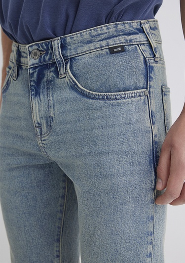  Mavi Tim Street Gölgeli Indigo Mavisi Jean Şort 0428489645