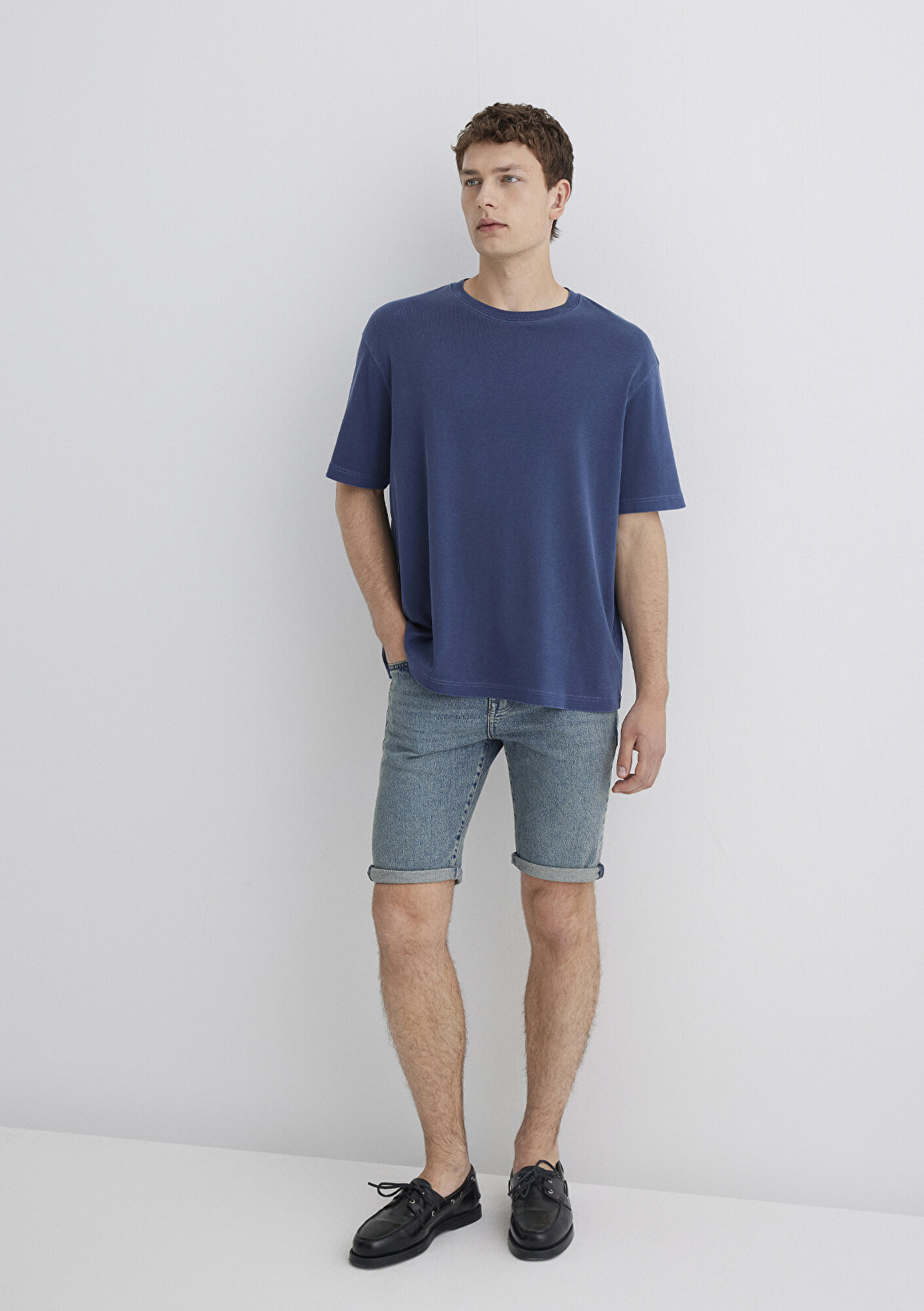  Mavi Tim Street Gölgeli Indigo Mavisi Jean Şort 0428489645