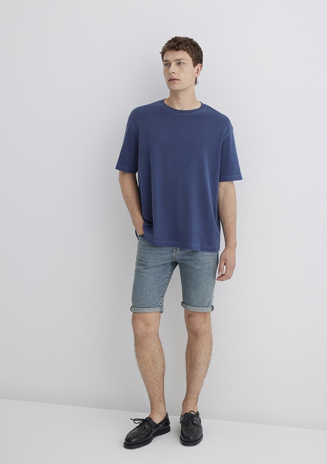  Mavi Tim Street Gölgeli Indigo Mavisi Jean Şort 0428489645