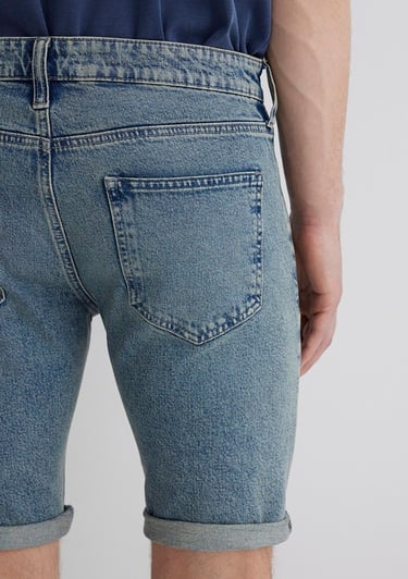  Mavi Tim Street Gölgeli Indigo Mavisi Jean Şort 0428489645