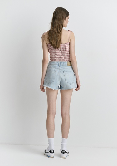  Mavi Tyra 90lar Buz Mavi Jean Şort 1410011-89737