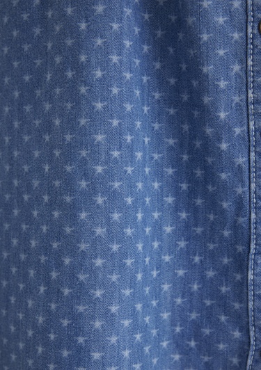  Mavi Raven Akdeniz Yıldız Baskılı Indigo Mavisi Jean Elbise 1310660-89760