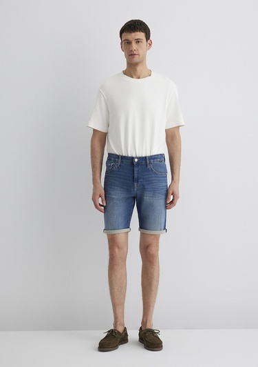  Mavi Brian Sporty Koyu Mavi Jean Şort 0418490389